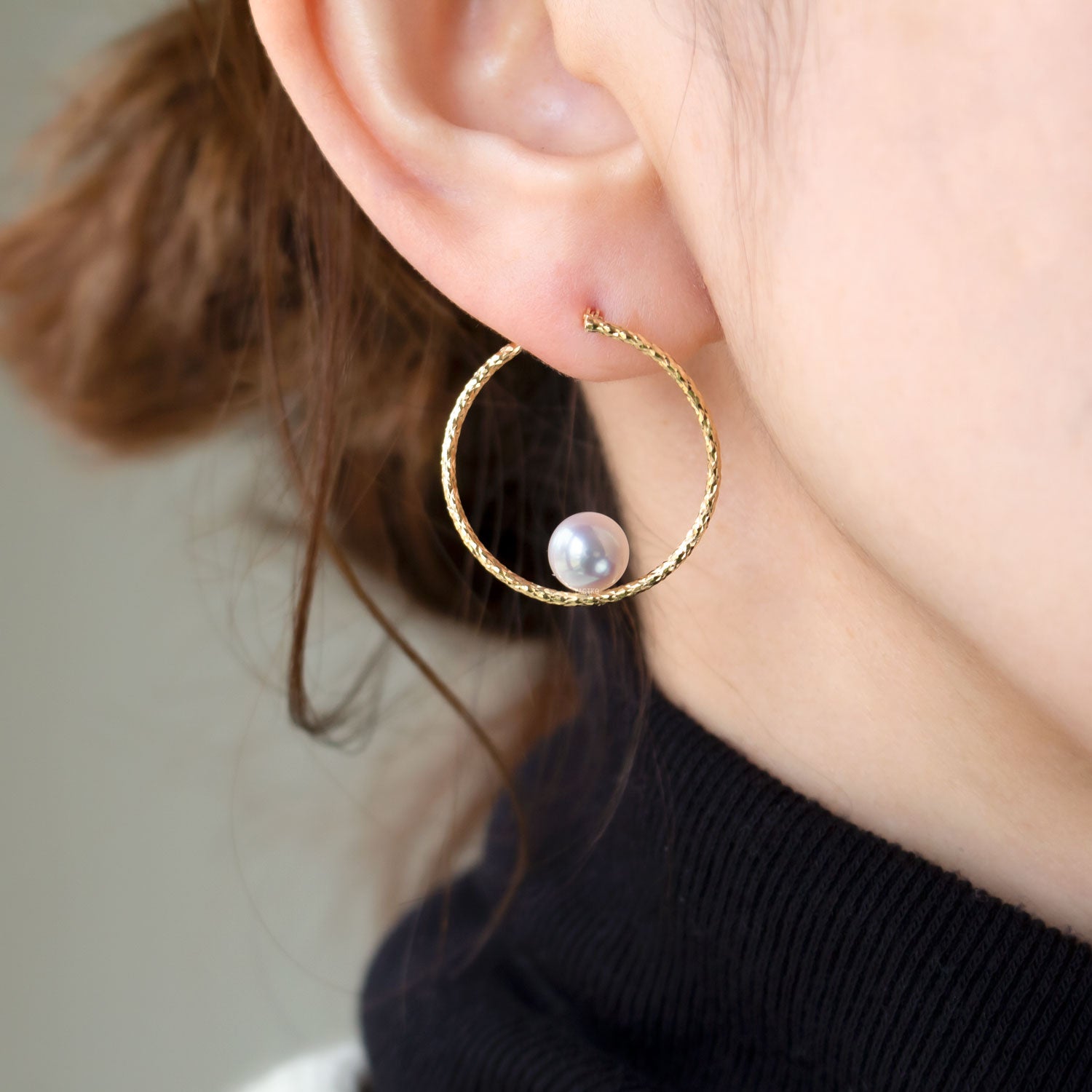 Foop pearl pierced earrings*5weeks